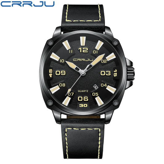 Simple Fashion Thin Date Wristwatches Male Luxury Design Breathable Leather Watches Men's Quartz Clock