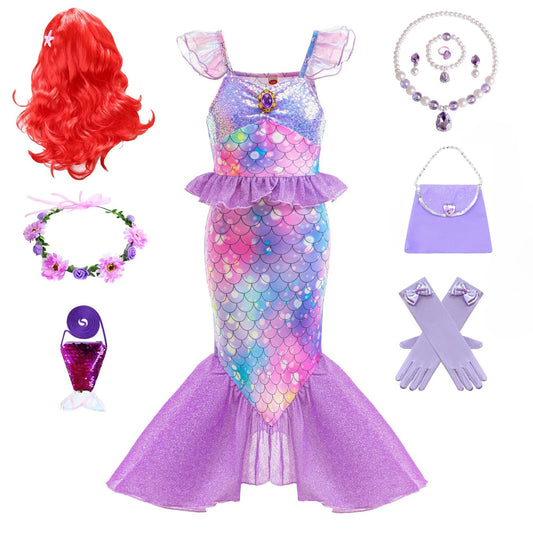 Mermaid Princess Iridescent Party Dress