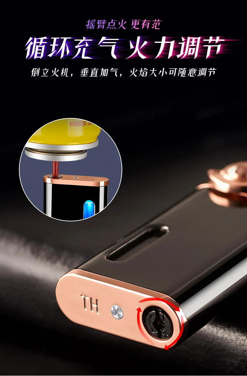 Gas Electronic Dual-Use Lighter, Intelligent Digital Display Machine Core, High-Grade Metal Lighter, Cigarette Accessories, New