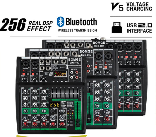 Compact Audio Mixer with 256 DSP Effects and 7 Band Master EQ