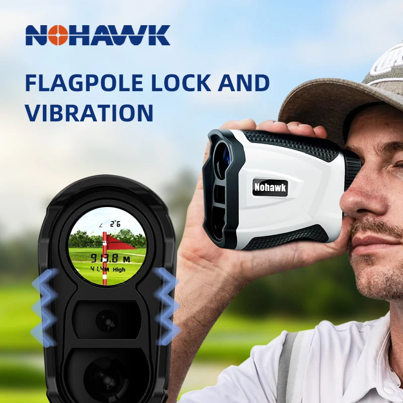 Golf Laser Rangefinder 600/1000M Magnetically, Lithium Battery with Flagpole Lock Vibration and Slope Compensation