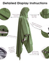 Portable Multifunctional 3 In 1 Rain Coat Hiking Camping Raincoat Poncho Mat Awning Durable Outdoor Activity Rain Gear Supplie