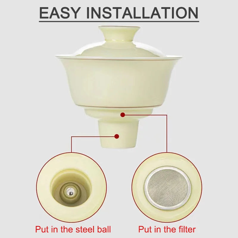 Tea Set Ceramics Tea Cup Set  Induction Brewing Infuser Teapot Classical Kung Fu Tea Set Office Fine Gift