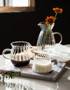 75-500ml Stripe Milk Jug Heat-resistant Glass Cup With Handle Coffee Milk Tea Separator Fair Cup Home Cafe Drinkware Gift