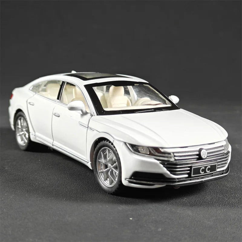 1:32 Scale Volkswagen CC Alloy Car Diecast Model Collect Hobby Model Ornaments Gift For Friend Boys Sound Light Pull Back Toys