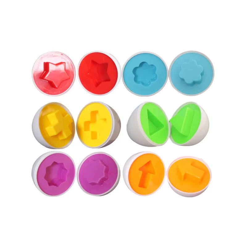 12/6 PCS Montessori Learning Education Math Smart Eggs 3D Puzzle Game For Children Popular Toys Jigsaw Mixed Shape Tools