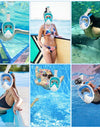 Full Face Snorkel Mask Snorkeling with Camera Mount 180 Degree Panoramic View Anti-Fog Anti-Leak Snorkeling Set for Adult Kids