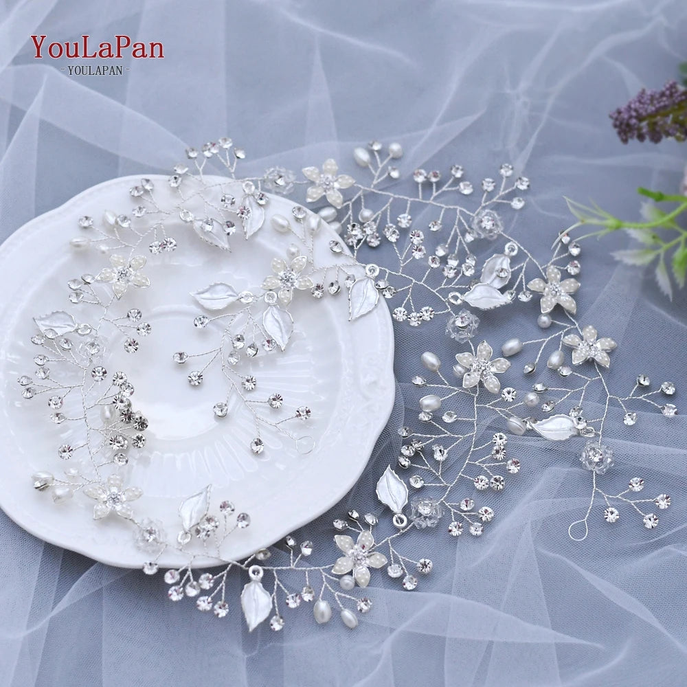 Bridal Handmade Vine Hair Ornament Pearl Wedding Headwear Bride Exquisite Accessories