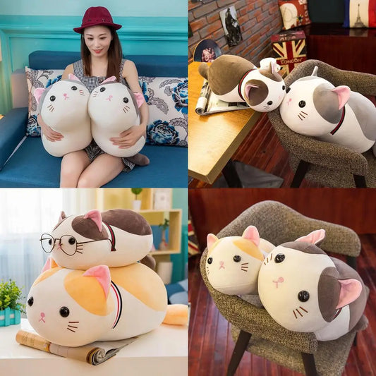 Kawaii Cat Plush Pillow Soft Stuffed Animal Doll