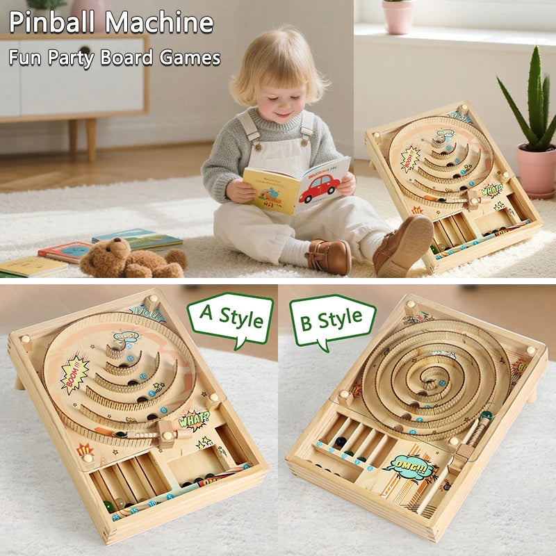 Wooden Pinball Table Game – Party & Brain Teaser Toy