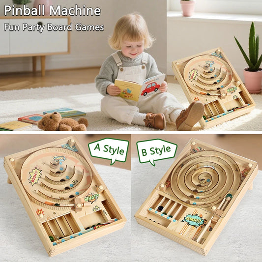 Wooden Pinball Table Game – Party & Brain Teaser Toy