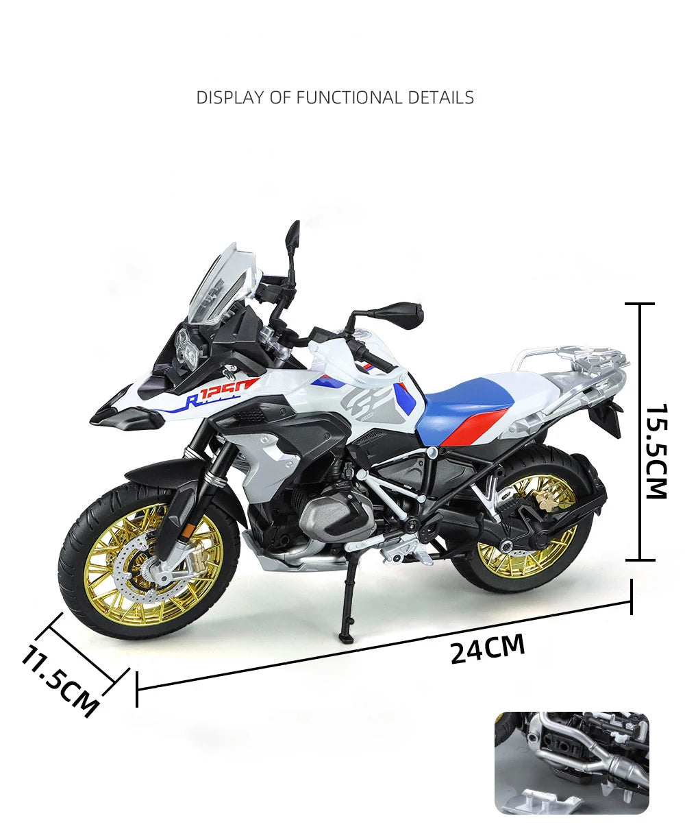 Diecast R1250 GS Adventure Motorcycle Model 1 to 9 Scale