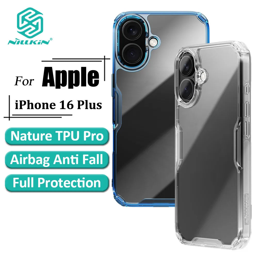 Nature Pro Case For iPhone 16 Plus Case Ultra Thin Luxury Soft TPU Transparent Airbag Shockproof Back Cover