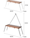 Outdoor Camping Rack Beautiful Practical 304 Stainless Steel Sabilli Wood Folding Family Picnic Rack Small A Table