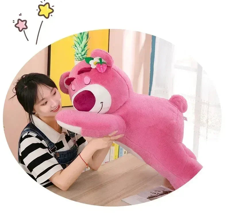 Disney Toy Story Lotso Cute Bear Strawberry Sofa Plush Pillow Stuffed Toys  Girls Friends Festivals Birthday Gift