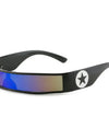 Cyberpunk Sunglasses  One Piece Shape Wrap  Ring Small Frame Punk Men Women Fashion Trend Futuristic Sunglasses