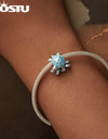 925 Sterling Silver Blue Octopus Charms Bead Drop Oil Ocean Animal Pendant