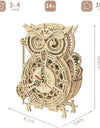 3D Wooden Puzzle Owl Clock Model Building Kit Toys