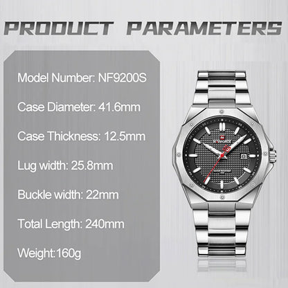 Sports Military Watches Stainless Steel Male Quartz Wristwatch Waterproof Luxury Causal Clock