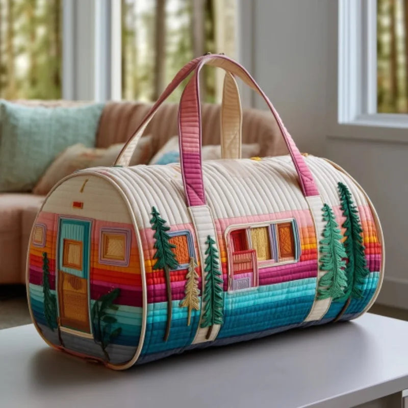 Adjustable Strap 3D Quilted Duffle Bag Large Capacity Sports Travel Tote