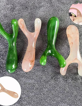Resin Face Lifting Stone Guasha Scraping Facial Gouache Y-shaped Fork Massage Plate Nose Massage Trigger Point Nose Massager