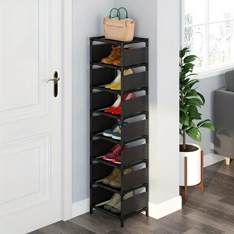 5/6/7/8-Tier Adjustable Shoes Storage Rack Stackable Shoe Cabinet Wall Corner Multiple Layers Modern Freestanding Shoe Organizer