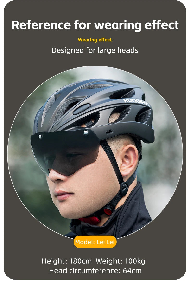 Cycling Helmet With Goggles Visor Brim Adults Riding Bike Helmet Breathable Ultralight MTB Road Bicycle Helmet