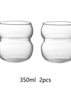 1/2/4pcs Wave Shape Glass Cup Tumbler Beverage Beer Glasses Heat-resistant Clear Drinking Glasses For Juice Coffee Cocktail