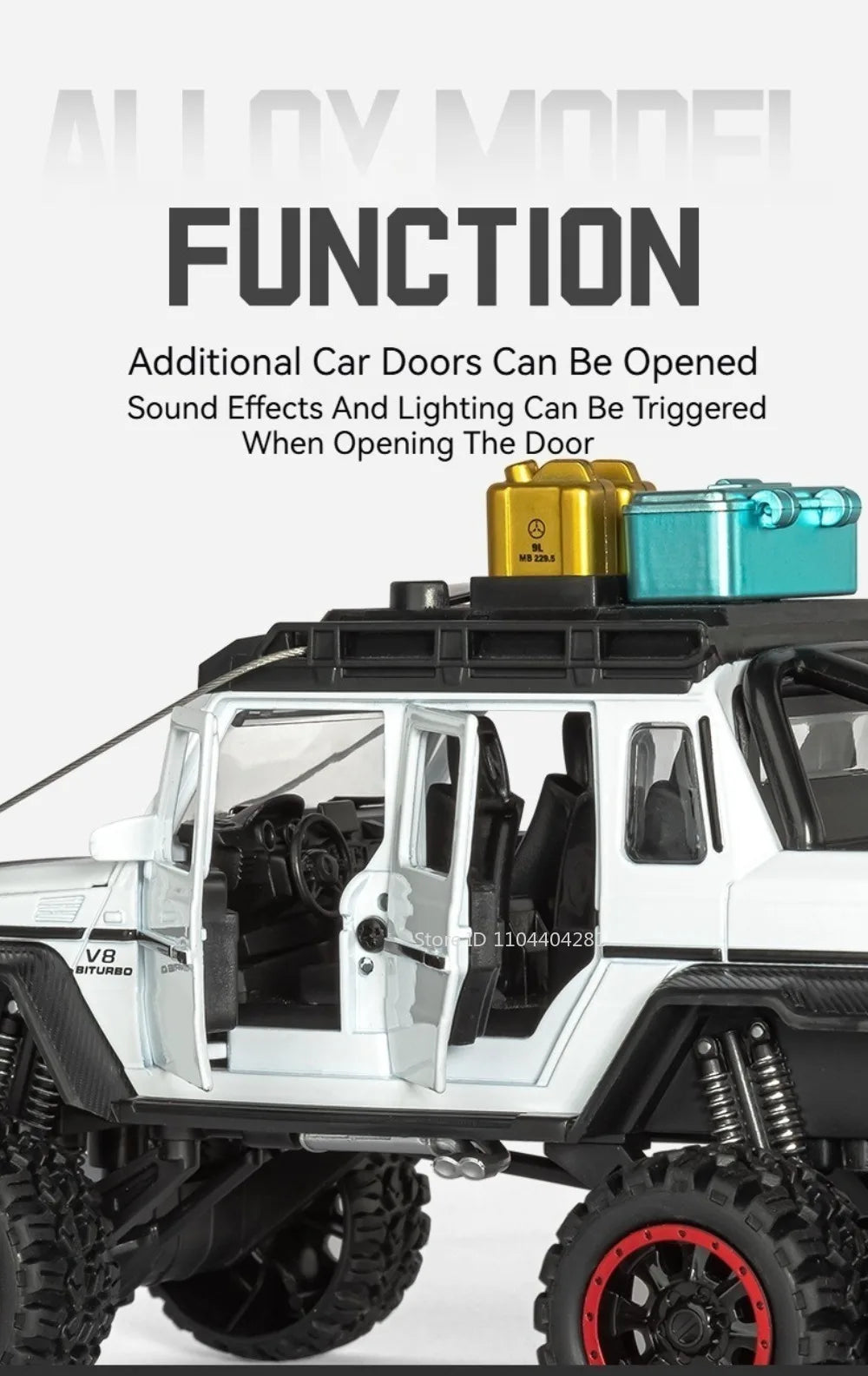1:24 G63 G550 Diecast Alloy Miniature Model Toys Cars Sound Light Pull Back Doors Opened Off-road Vehicles Boys Birthday Present