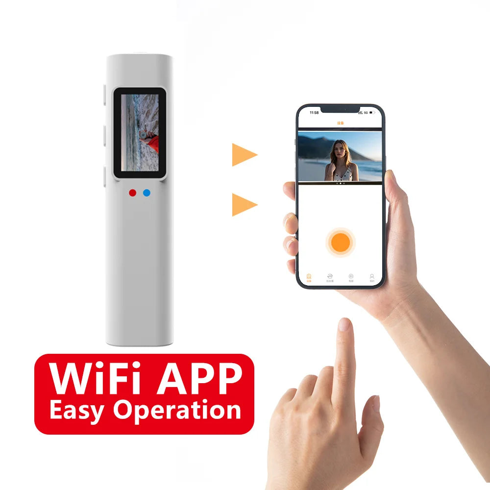 Mini FPV Eyeglasses Action Camera 2.7K Sport Bodycam WiFi Video 0.96