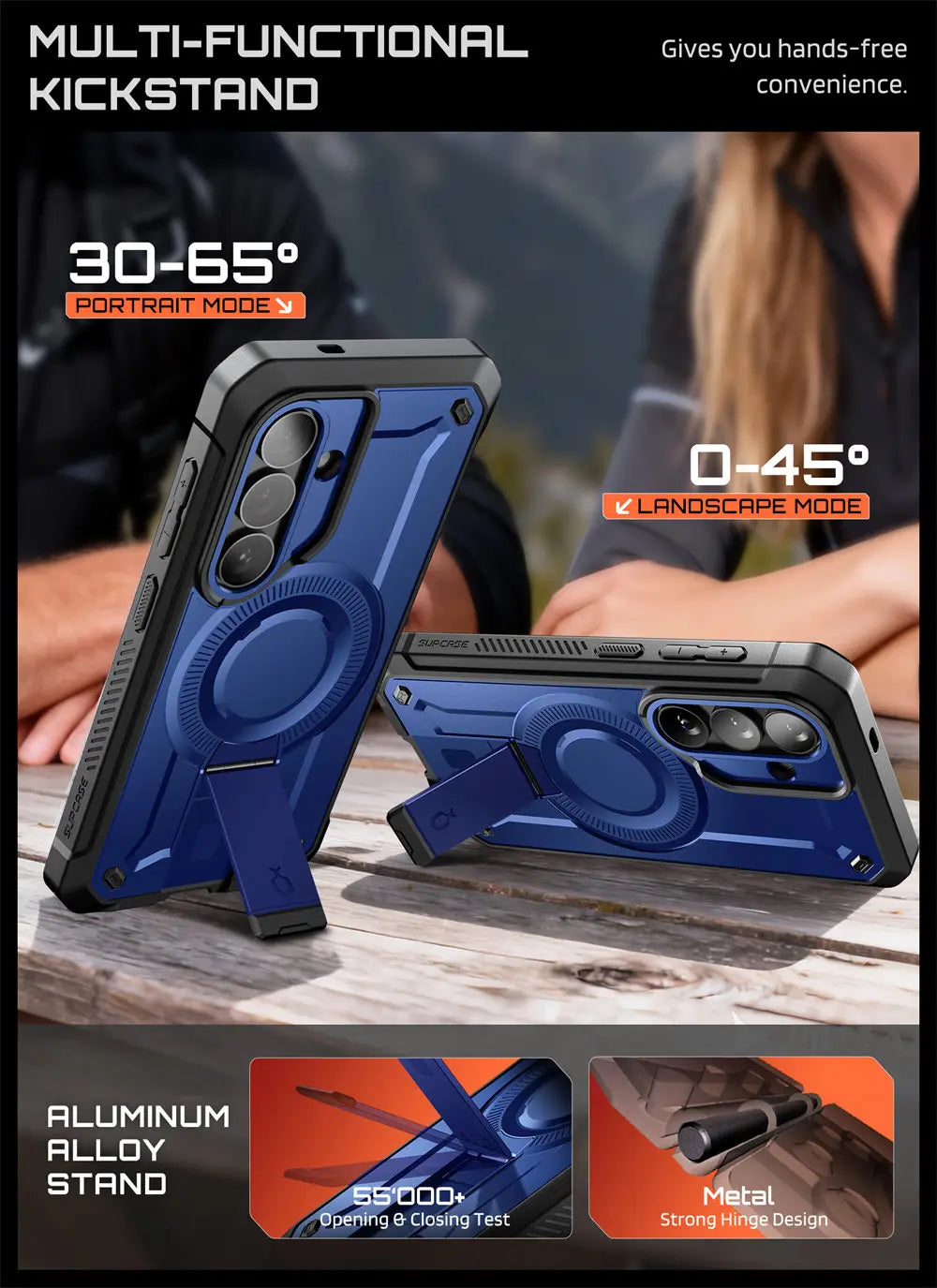 Rugged Magnetic Phone Case with Kickstand Screen Protector and Belt Clip for Samsung Galaxy S26