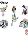 925 Sterling Silver Spring Summer Series Butterfly & Flower Bird Charm Beads Pendant