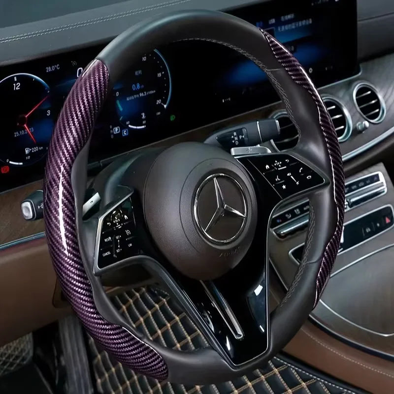 Carbon Fiber Silicone Car Steering Wheel Cover Anti Slip