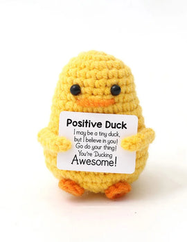 3 Pcs Cute Handwoven Positive Energy Duck Ornaments Handmade Crochet Support Emotional Pickles Cucumber Home Room Decor Christmas Gift