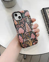 Fashion Embroidery Effect Skull Skeleton Phone Case For iPhone 16 15 Pro Max 16 Plus 2 in 1 Hard Protection Cover Funda
