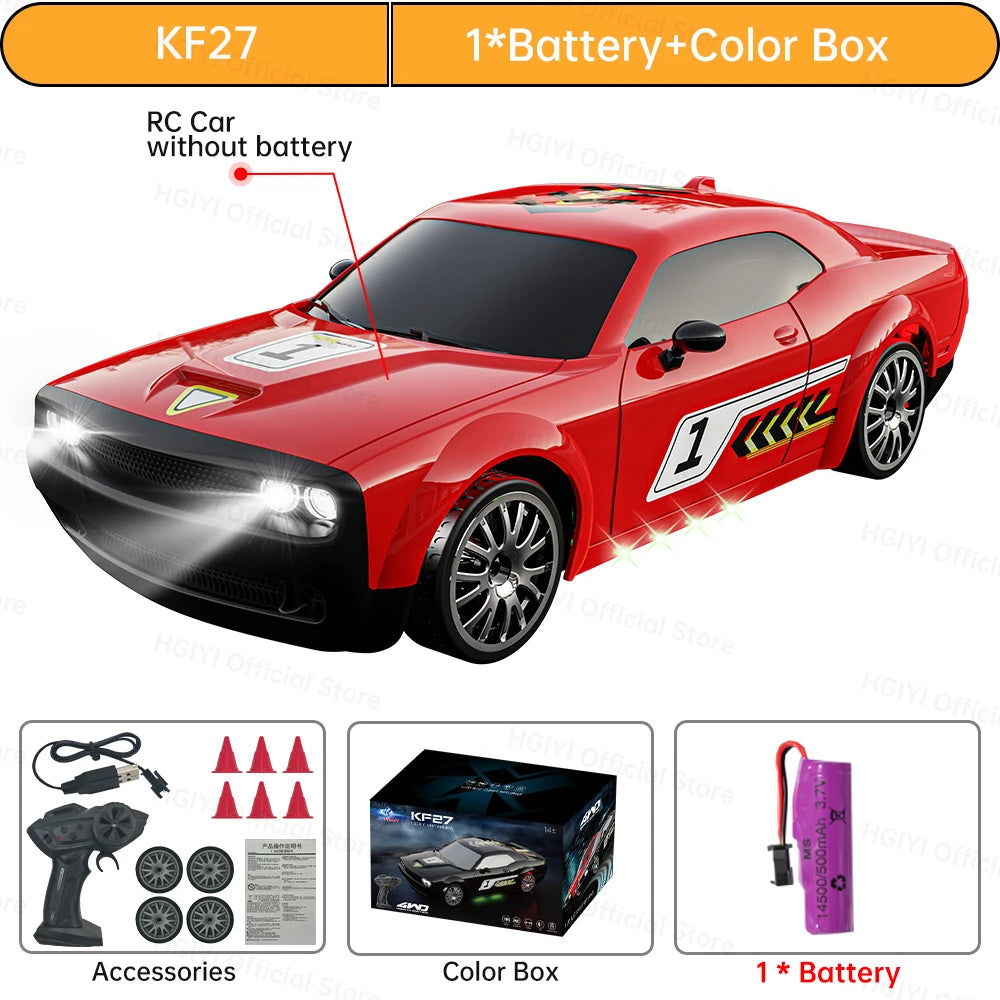 2.4G RC CAR With LED Light 4WD Remote Control Drift Cars Professional Racing Toys