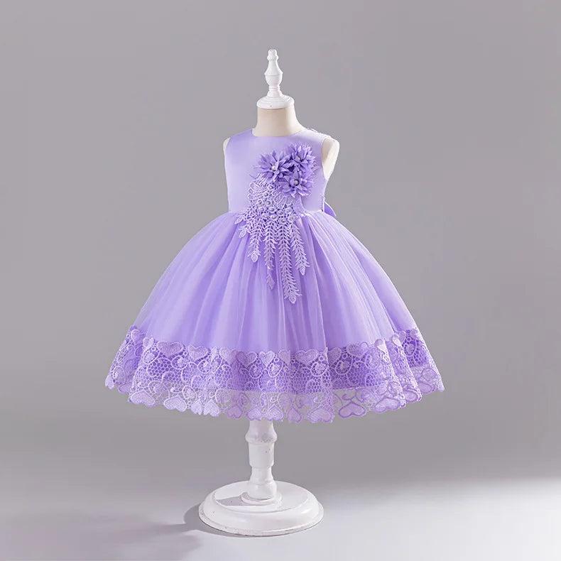 Girls Princess Ball Gown Fluffy Tulle Party Dress for Flower Girl/Birthday/Pageant  Sleeveless for Wedding Dress
