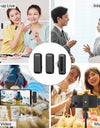 Wireless Lavalier Microphone System Audio Video Recording Microphone Mini Mic for iPhone Android Live Broadcast