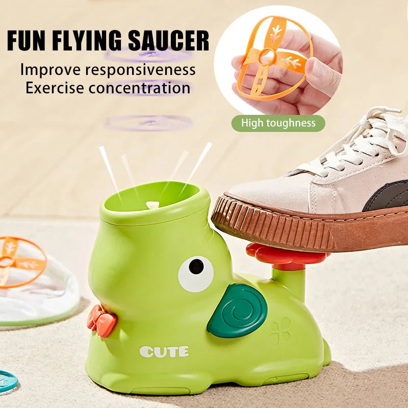 Flying Disc Saucer Launcher Toy High Altitude Air Rocket Launcher Relay Dish Jumping Sports Game Children's Outdoor Toy Gift