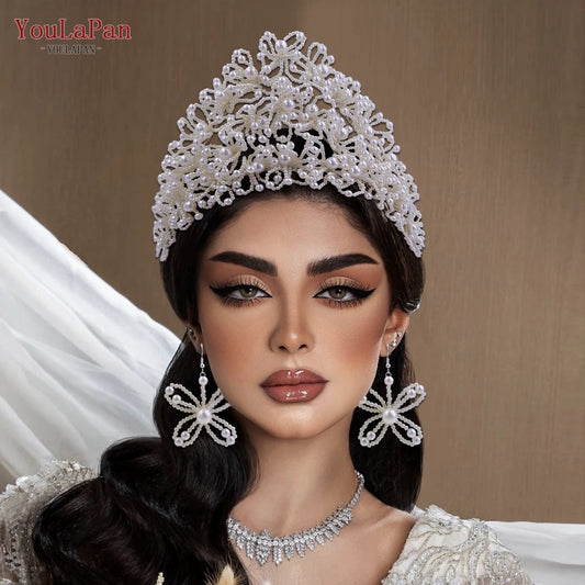 Luxury Wedding Crown Pearl Bride Headband Hair Accessories