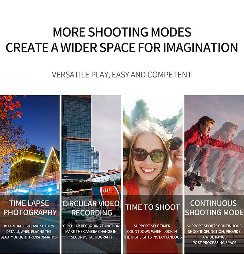 4K 60FPS Mini Action Camera Wifi Outdoor Sport Anti Shake 170° Wide Angle Waterproof Camera Pro Bike Motorcycle Helmet Body Cam