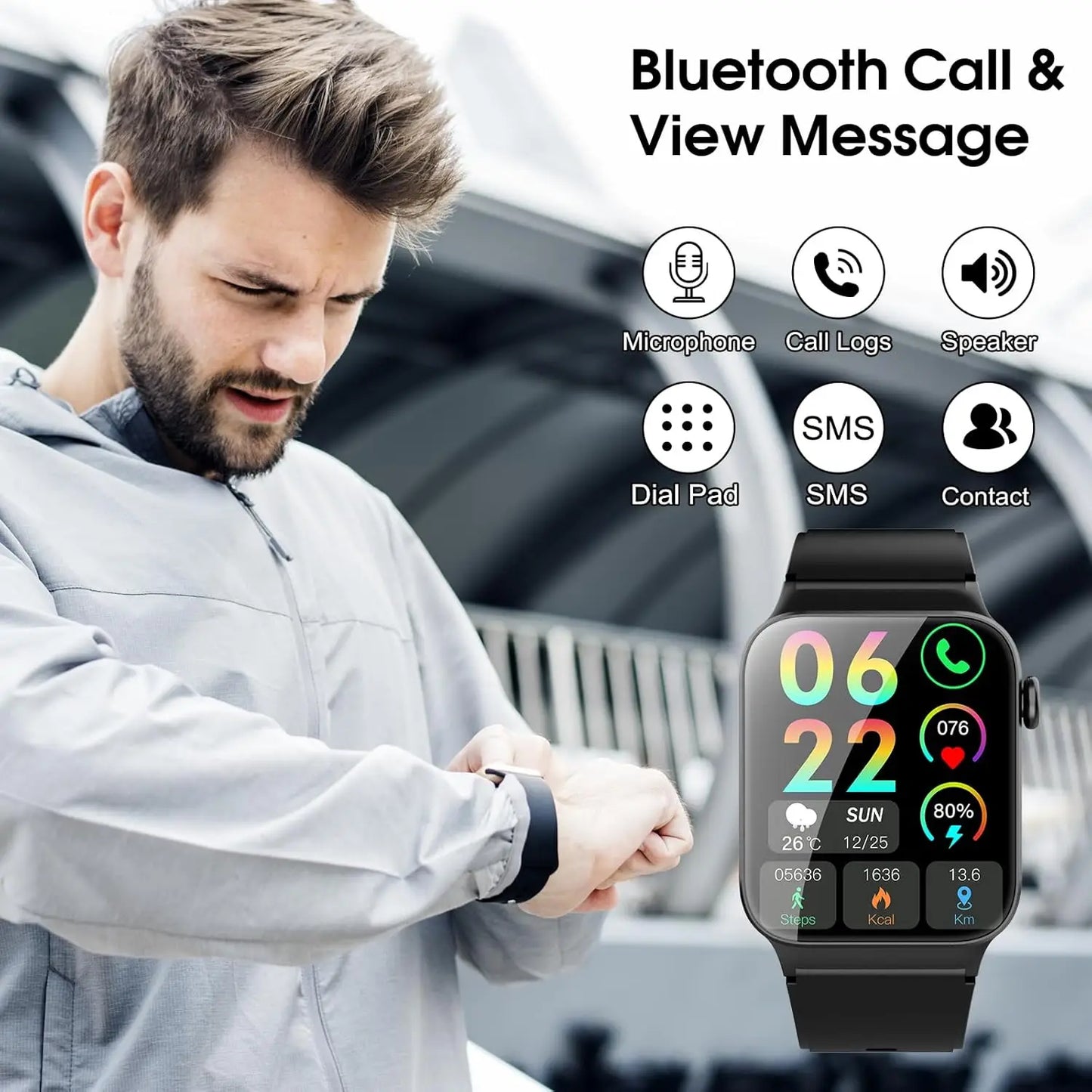 Smart Watch Sports Fitness Watch Smart Watch for Men Women  Watch Pedometer IP68 Waterproof 110+ Sports Modes