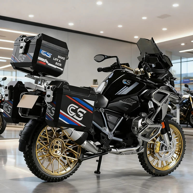 1:10 R1250GS Adventure Alloy Die Cast Motorcycle Model Vehicle Collection Sound and Light Off Road Autocycle Toys Car