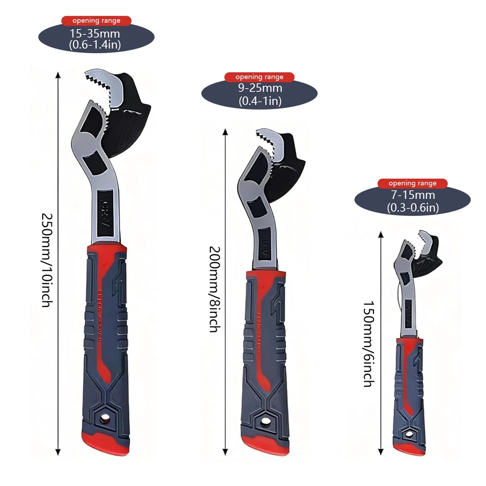 6/8/10/12 inch Self locking Wrenchs with Teeth Universal Plumber Wrench Power Grip Suitable for Various Repair Jobs tools