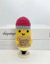 3 Pcs Funny Positive Crochet Sunshine Doll Desktop Ornament Handmade Cheer Emotional Support Positive Sun with Card Home Party Decor