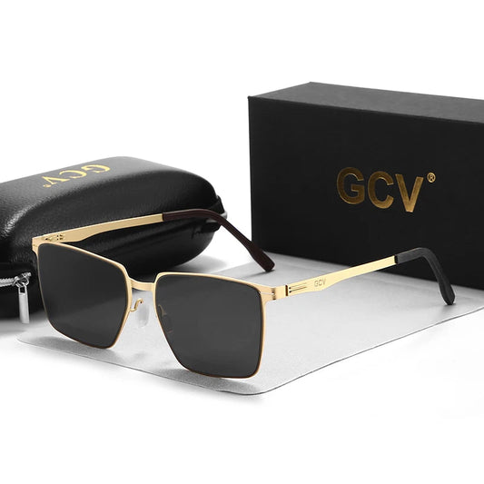 Aluminum Magnesium Polarized UV400 Rectangle Business Driving Sunglasses for Men Mirror Eyewear
