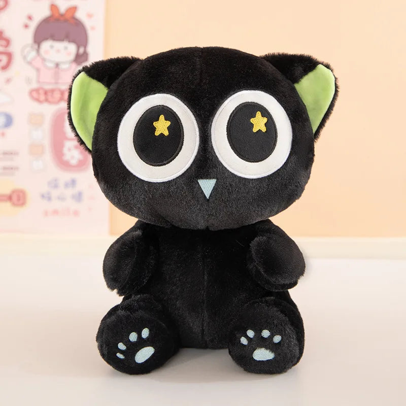 Kawaii Black Cat Plush Stuffed Doll Cloud Pillow Toy