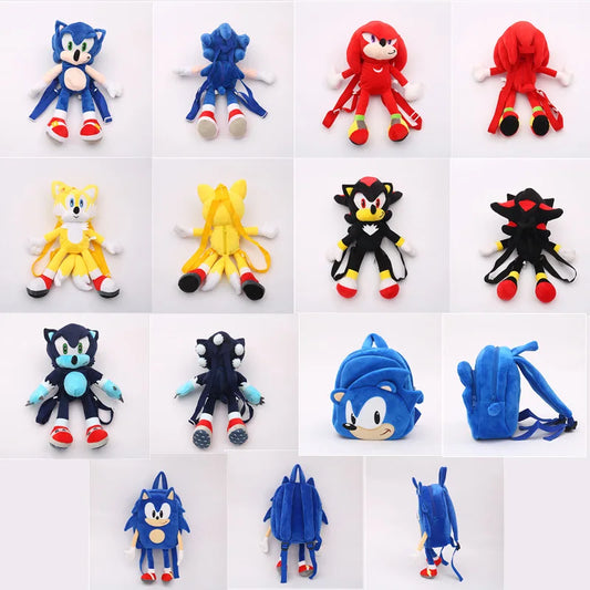 Anime Hedgehog Plush Backpack Soft Cartoon Shoulder Bag