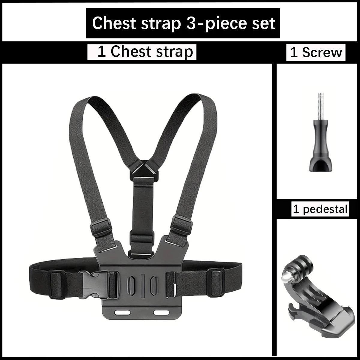 Adjustable Headband and Chest Mount Strap Holder for Mobile Phones and Action Cameras Compatible with GoPro DJI and More Hands Free Shooting Accessory