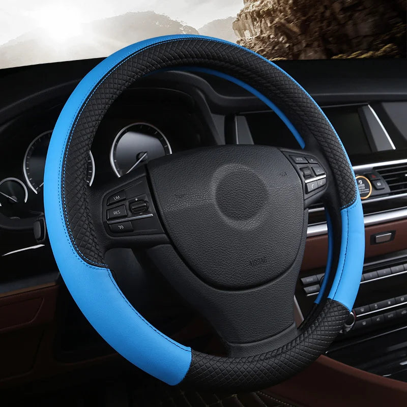 Universal Microfiber Leather Car Steering Wheel Cover 37CM 38CM